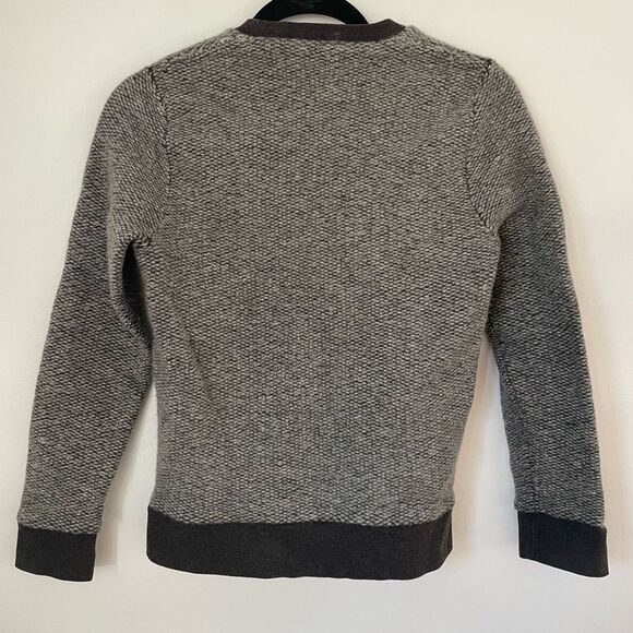 Club Monaco sweater womens 100% wool heathered black grey crewneck sweater - Picture 3 of 7